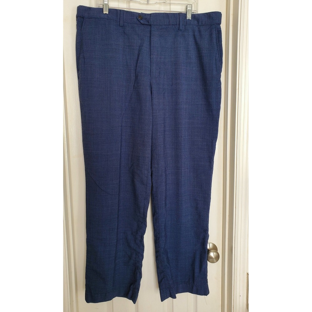 Lands' End Dress Pants Blue Wool Blend Traditional Fit Trousers Slacks Size 40